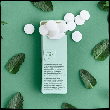 Rebuçados de menta fresca sem plástico True Mints 13g