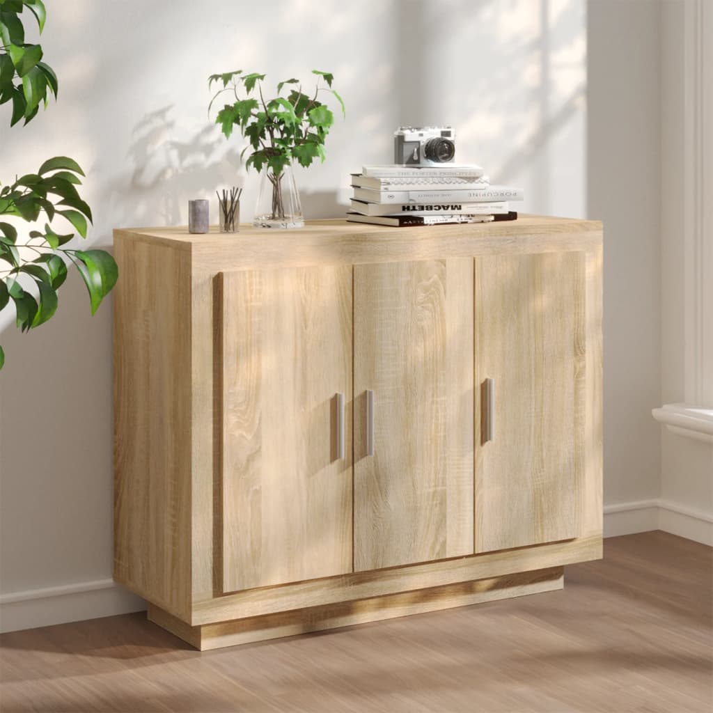 Aparador De Madera Contrachapada Color Roble Sonoma 92x35x75 Cm / Vetonek_1