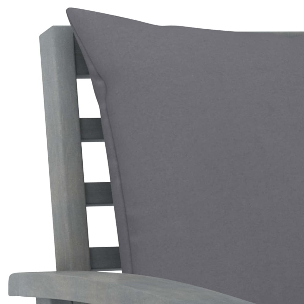 Vidaxl Banco De Jardín 120 Cm Cojines Gris Oscuro Madera Acacia Maciza_4