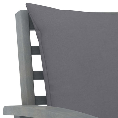 Vidaxl Banco De Jardín 120 Cm Cojines Gris Oscuro Madera Acacia Maciza_4