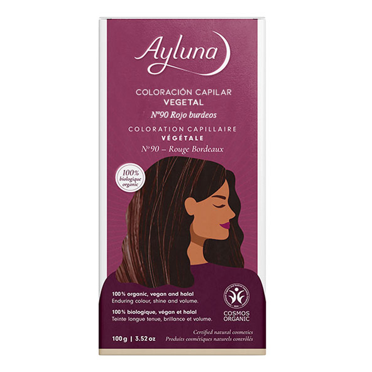 Corante Vegetal 90 Bordeaux Vermelho Ayluna, AYLUNA, 100 g