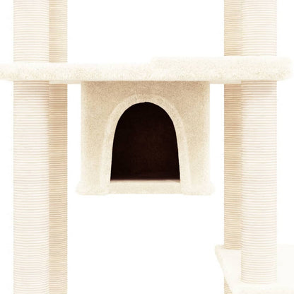 Vidaxl Rascador Para Gatos Con Postes De Sisal Crema 176 Cm_5