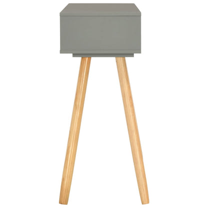 Mesa Consola De Madera Maciza De Pino Gris 80x30x72 Cm_3