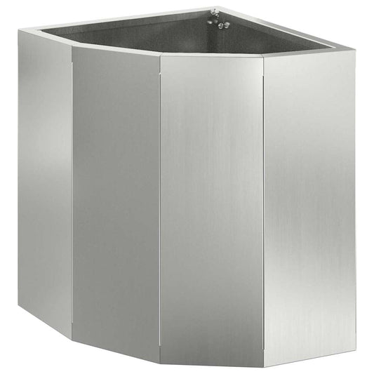 Macetero De Esquina Plateado 30 X 30 X 35 Cm Acero Galvanizado_0
