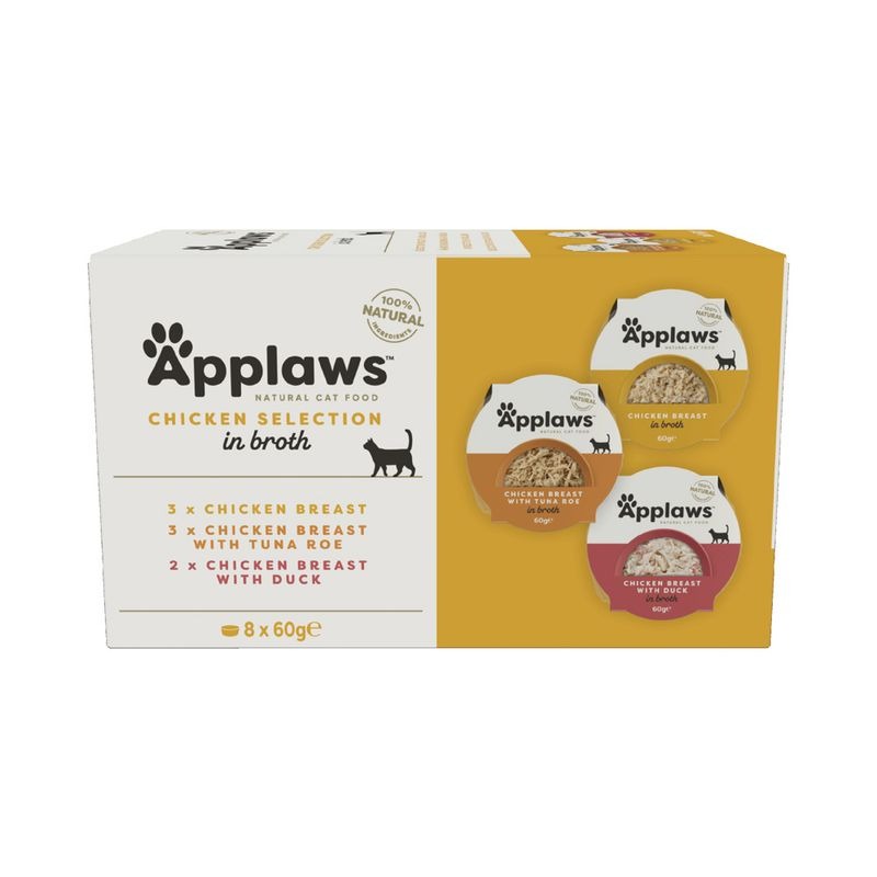 Ração para gatos Applaws Cat Multipack Chicken Selection 8x60g