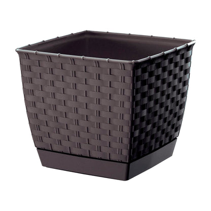 Maceta Ratolla Square 2,5l., Dimensiones (mm) 165x165x142, Color Ocre Oscuro