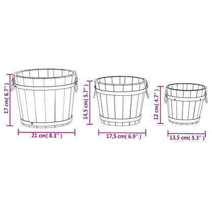 Juego De Maceteros Cubo De Madera 3 Piezas Madera Maciza Abeto_5