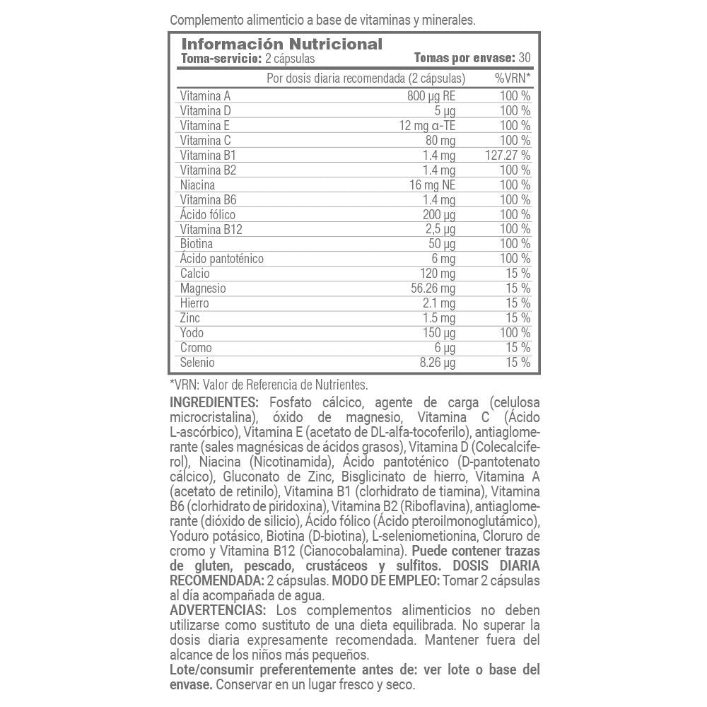 Multi Vitamins - 60 Cápsulas Vegetales - Aporta Vitalidad - Masmusculo_5