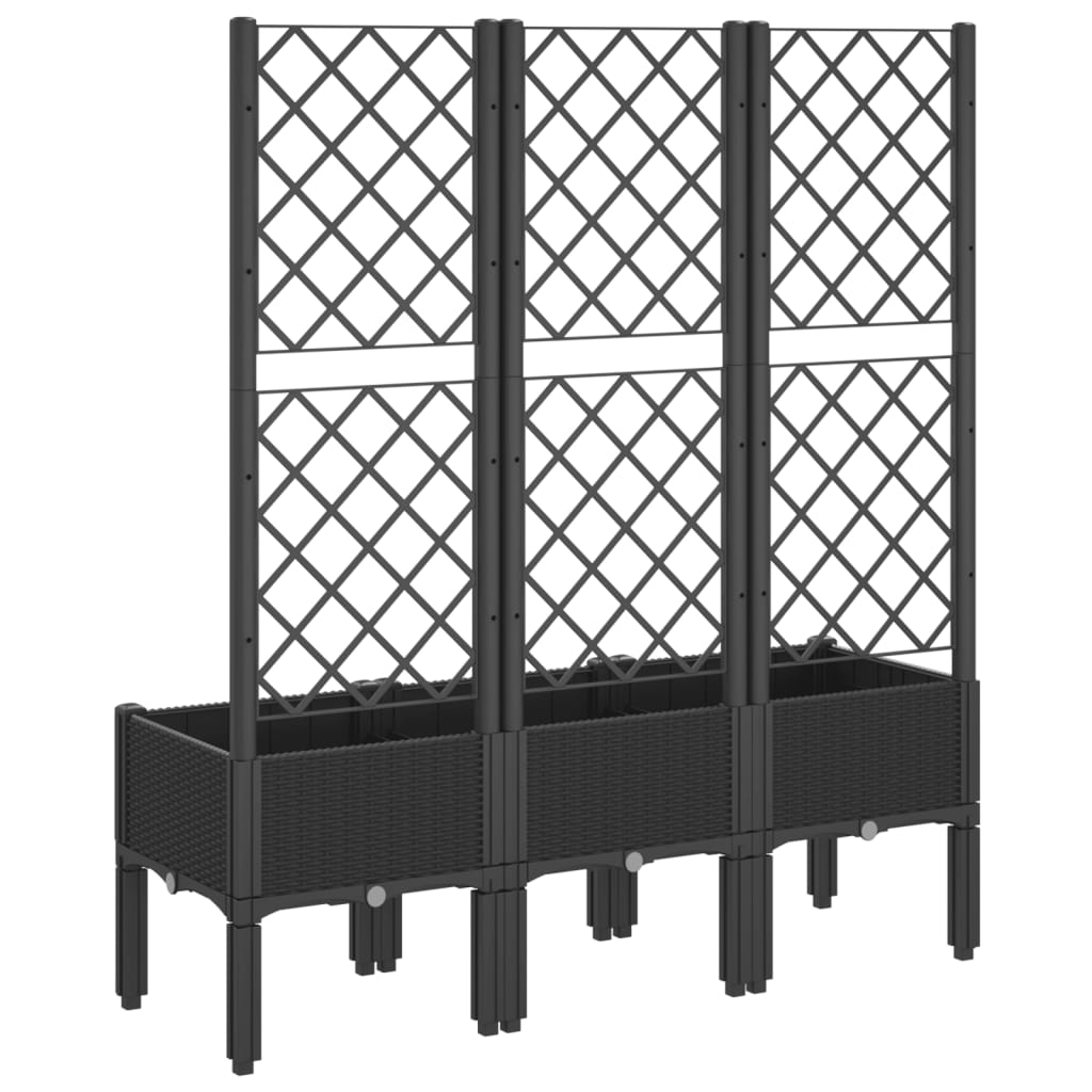 Jardinera Con Enrejado Pp Negro 120x40x142 Cm_4