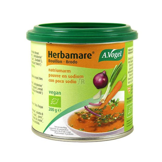 Caldo Herbamare A.Vogel com baixo teor de sódio, 200 g