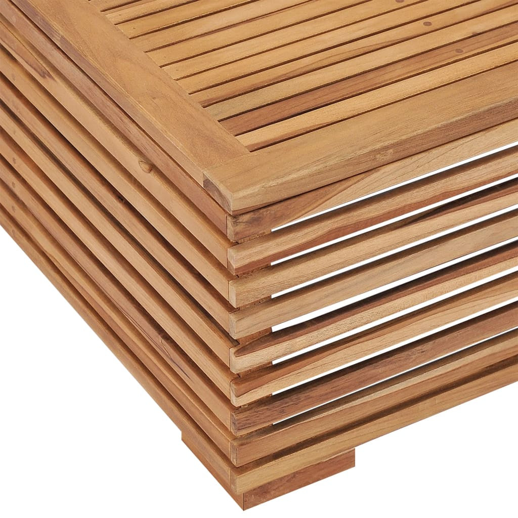 Vidaxl Set De Mesa Y Reposapiés De Jardín Y Cojín Crema Madera De Teca_3