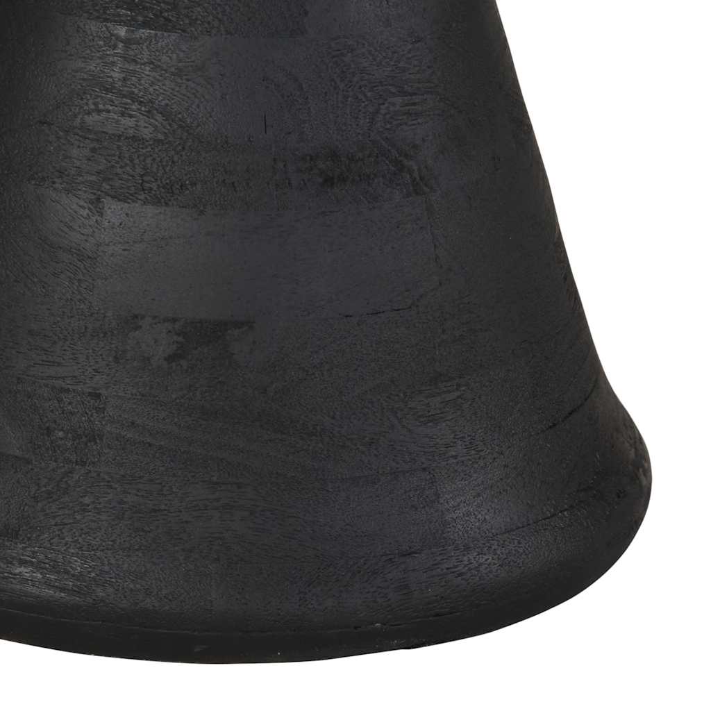 Mesa Auxiliar Madera Maciza De Mango Negra Ø50x40 Cm_4