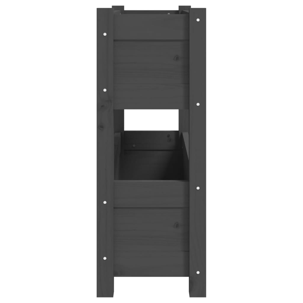 Jardinera De Madera Maciza De Pino Gris 77x25x66 Cm_5