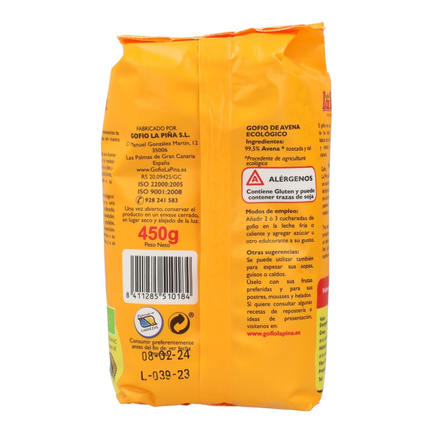 Gofio de aveia La Piña 450 g