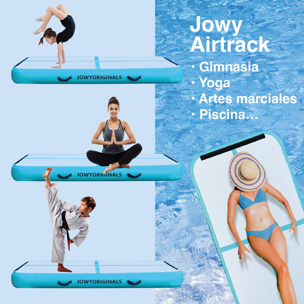 Jowy Airtrack 400x100x20cm Colchoneta Inflable, Color Azul_5