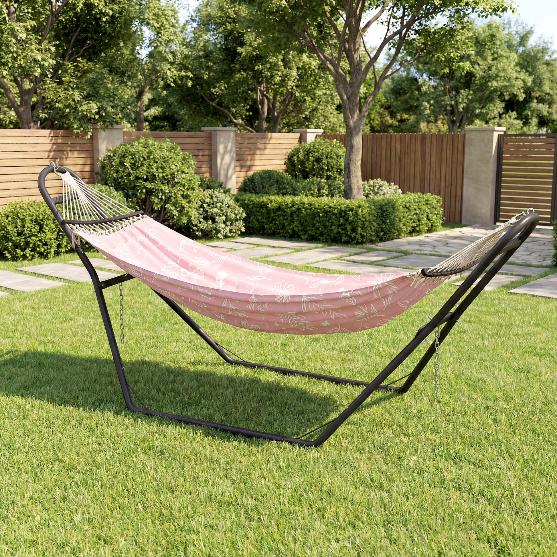 Outsunny Soporte Para Hamaca Para 2-3 Personas Cadena Ajustable Largo 278 Cm_3