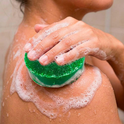 2 Esponjas Jabonosas Varios Usos. Aroma Papaya. Ideal Para Viaje O Gym. Todo Tipo De Piel. Con Extracto De Aloe Vera_2