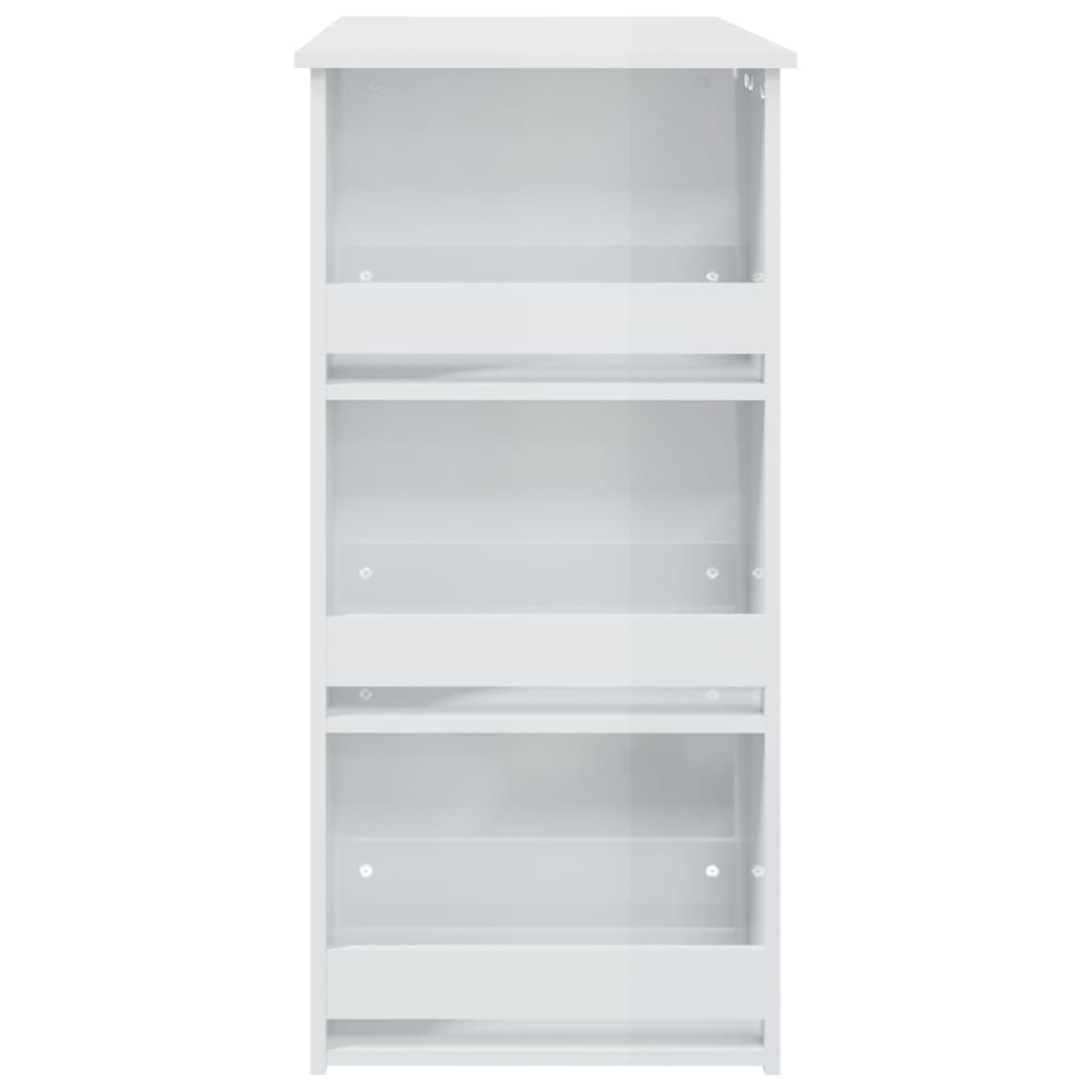 Mesa Bar Con Estante Almacenaje Blanco Brillo 102x50x103,5 Cm_4