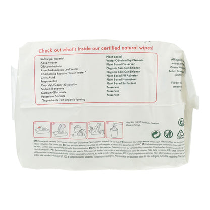 Pack de 3 lenços compostáveis ​​Naty, 3 x 56 unidades