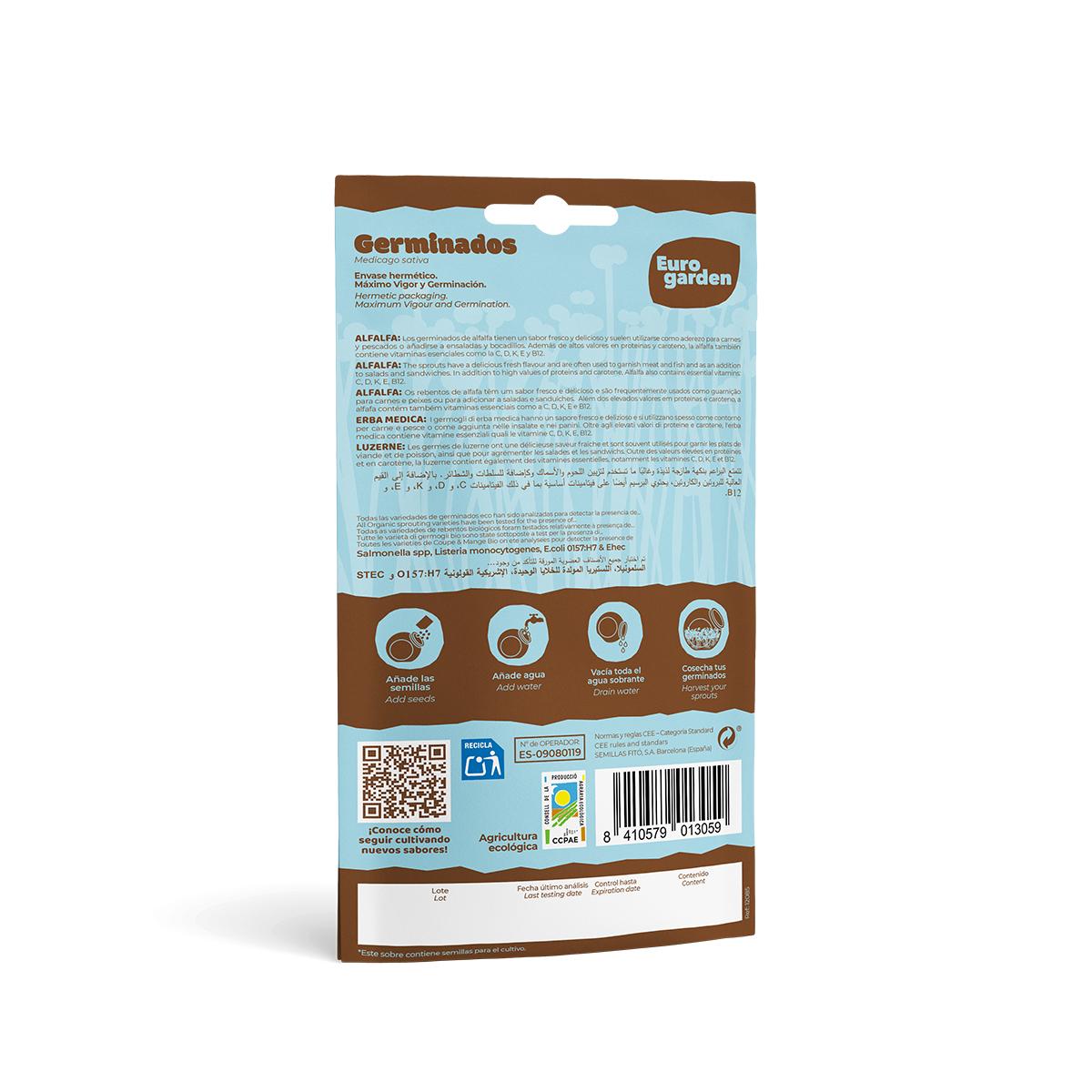 Sementes de alfafa germinadas biológicas Eurogarden