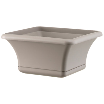 Maceta Cuadrada 40 Cm Con Platillo Gris