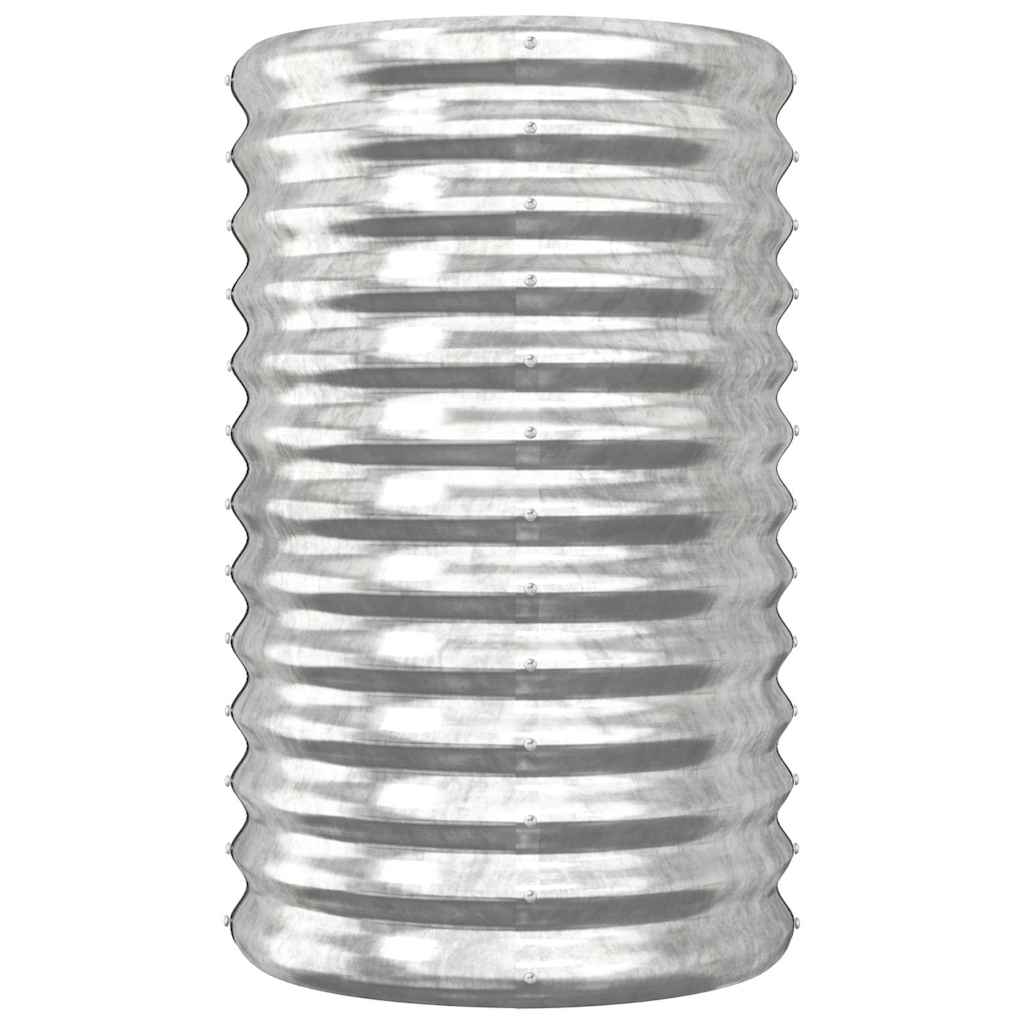 Jardinera De Acero Galvanizado Plateado 40x40x68 Cm_2