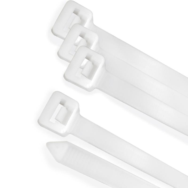 Brida Nylon 100%. Color Blanco / Natural 9,0 X 780 Mm. 100 Piezas. Abrazadera Plastico, Organizador Cables, Alta Resistencia_0