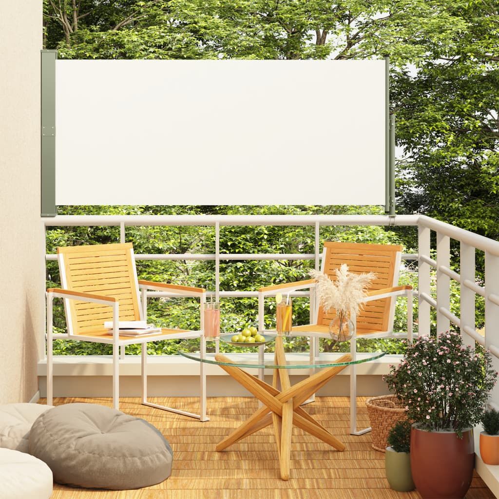 Vidaxl Toldo Lateral Retráctil De Jardín Crema 140x300 Cm_1