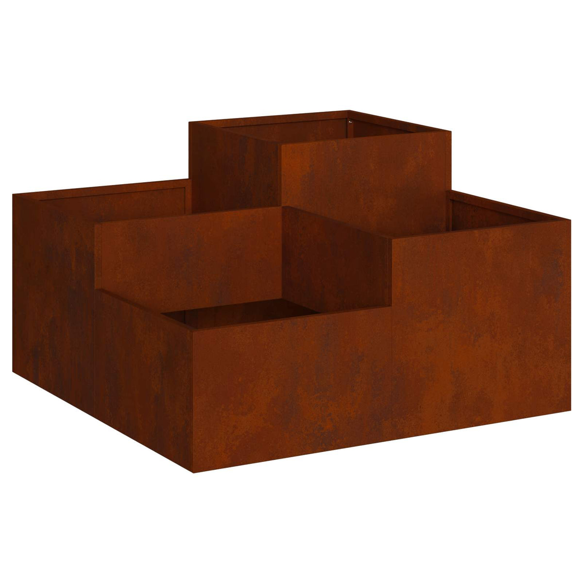 Maceta Para Jardín Oxidado 80 X 80 X 48 Cm Acero Autopatinable_0