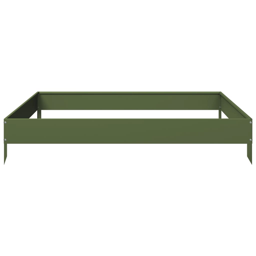 Arriate De Acero Verde Oliva 100x100x18,5 Cm_4