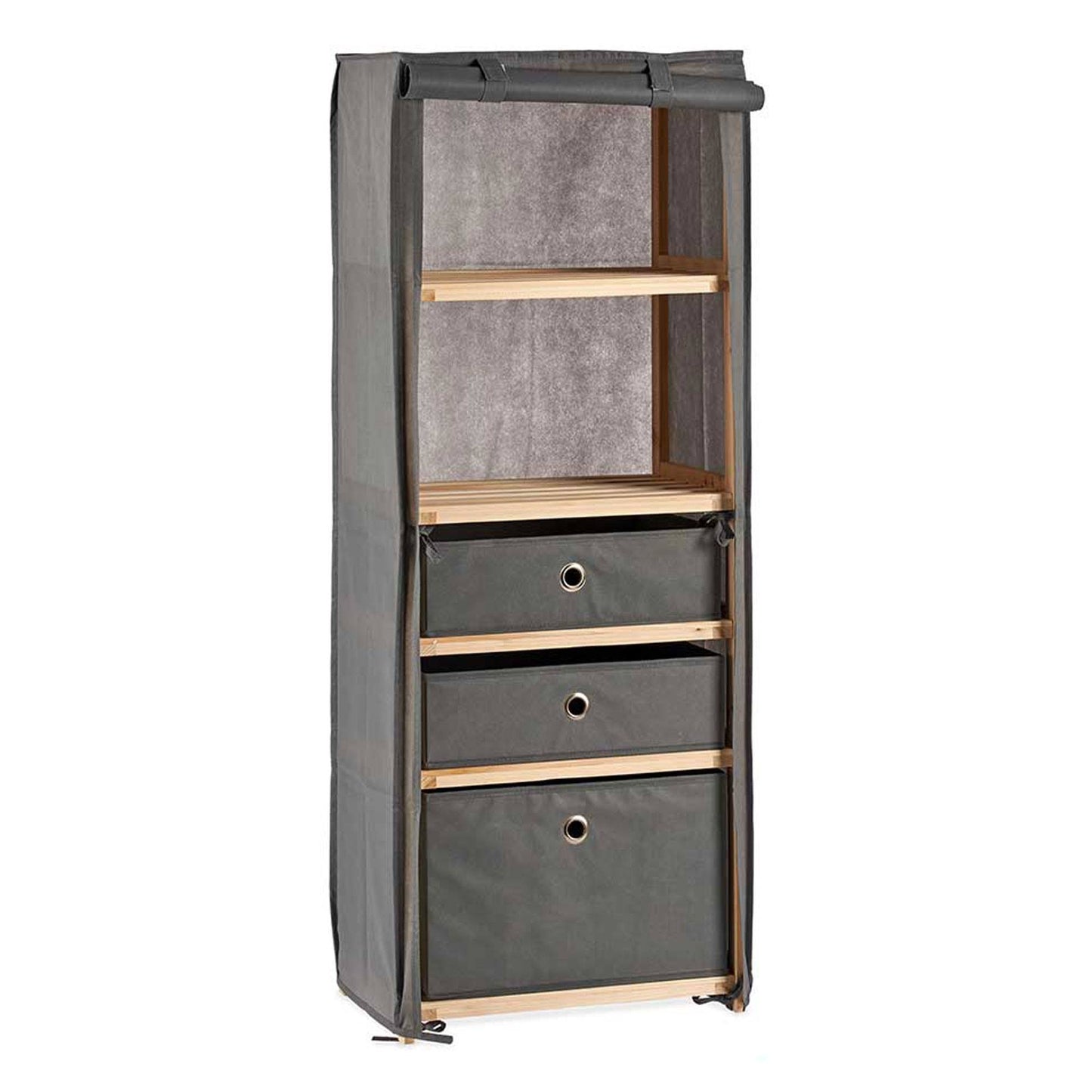 Estantería Tela 3 Cajones Gris - Colección Kipit_0