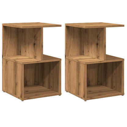 Mesitas De Noche 2 Uds Madera Roble Artisan 35x35x55 Cm_0