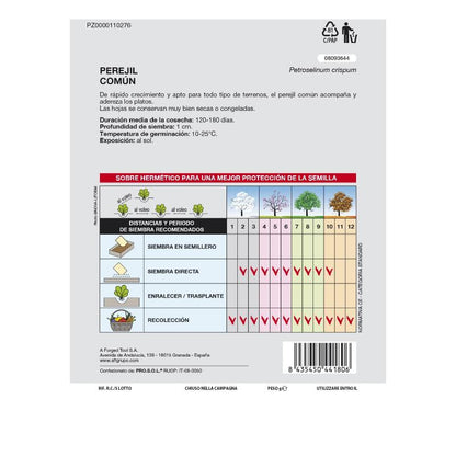 Semillas Perejil Comun (8 Gramos) Semillas Verduras, Horticultura, Horticola, Semillas Huerto.
