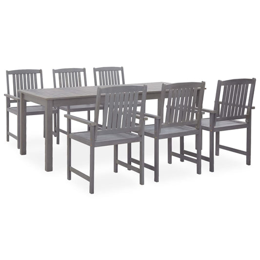 Vidaxl Set De Comedor De Jardín 7 Piezas Madera Maciza De Acacia Gris_0