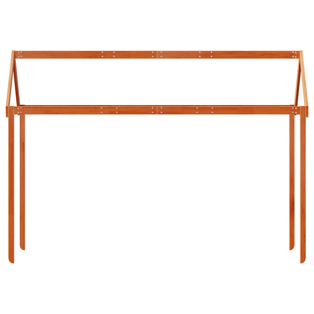 Techo De Cama Infantil Madera Maciza Pino Marrón 207x95,5x159cm_3
