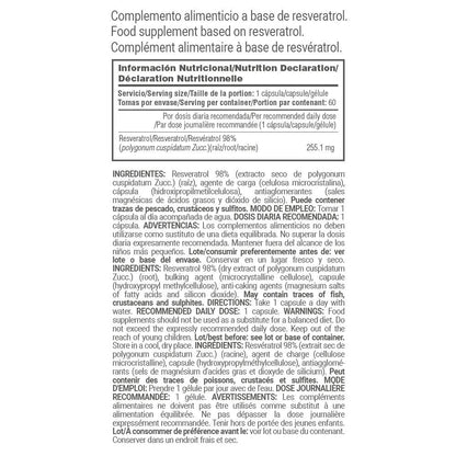 Resveratrol 255 Mg - 60 Cápsulas Vegetales - Antioxidante - Masmusculo_5