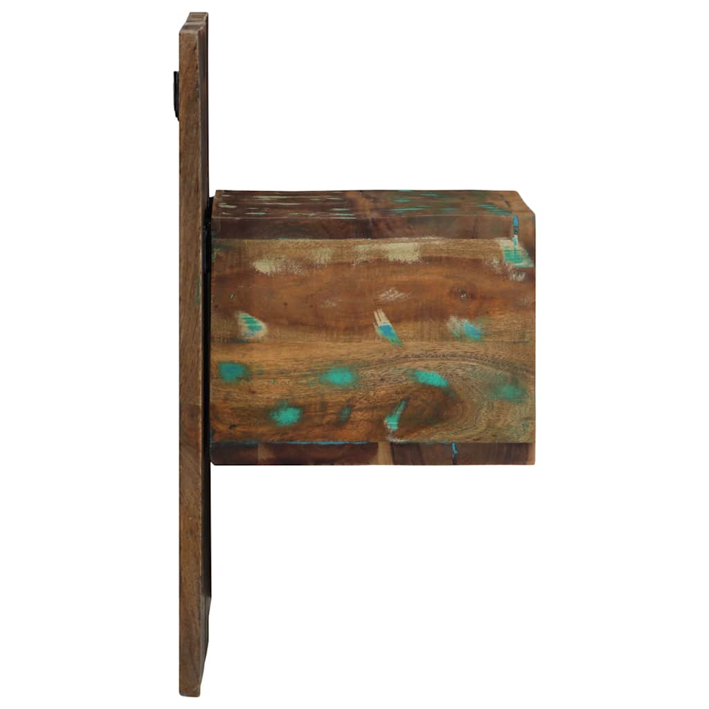Mesilla De Noche Multicolor 50x27x50 Cm Madera Maciza Reciclada_1