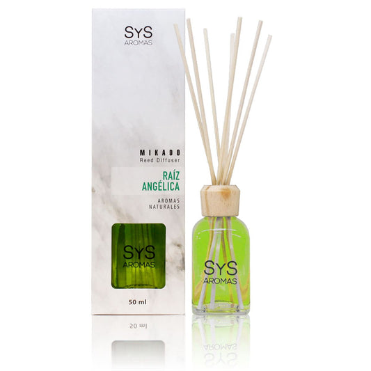 Ambientador Mikado Raíz Angélica Mármol SYS Aromas 50 ml | Aroma Herbal y Balsámico | Refrescante_0