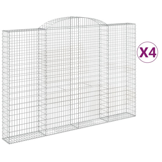 Cestas De Gaviones 4 Uds Forma De Arco Hierro 300x30x200/220 Cm_0