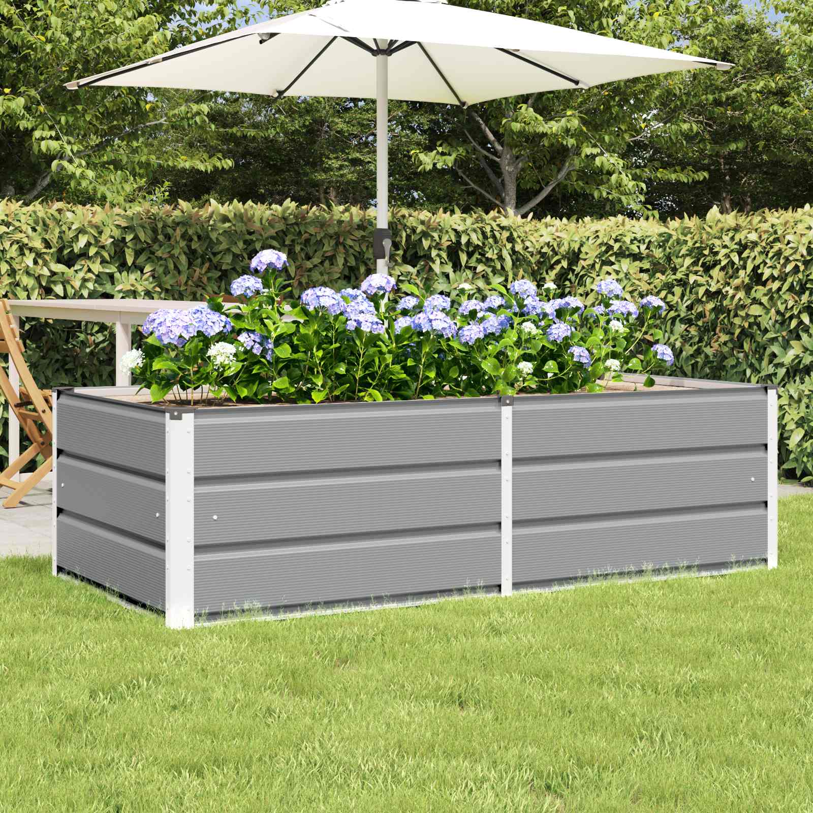 Jardinera Gris Claro 160 X 80 X 45 Cm Acero_1