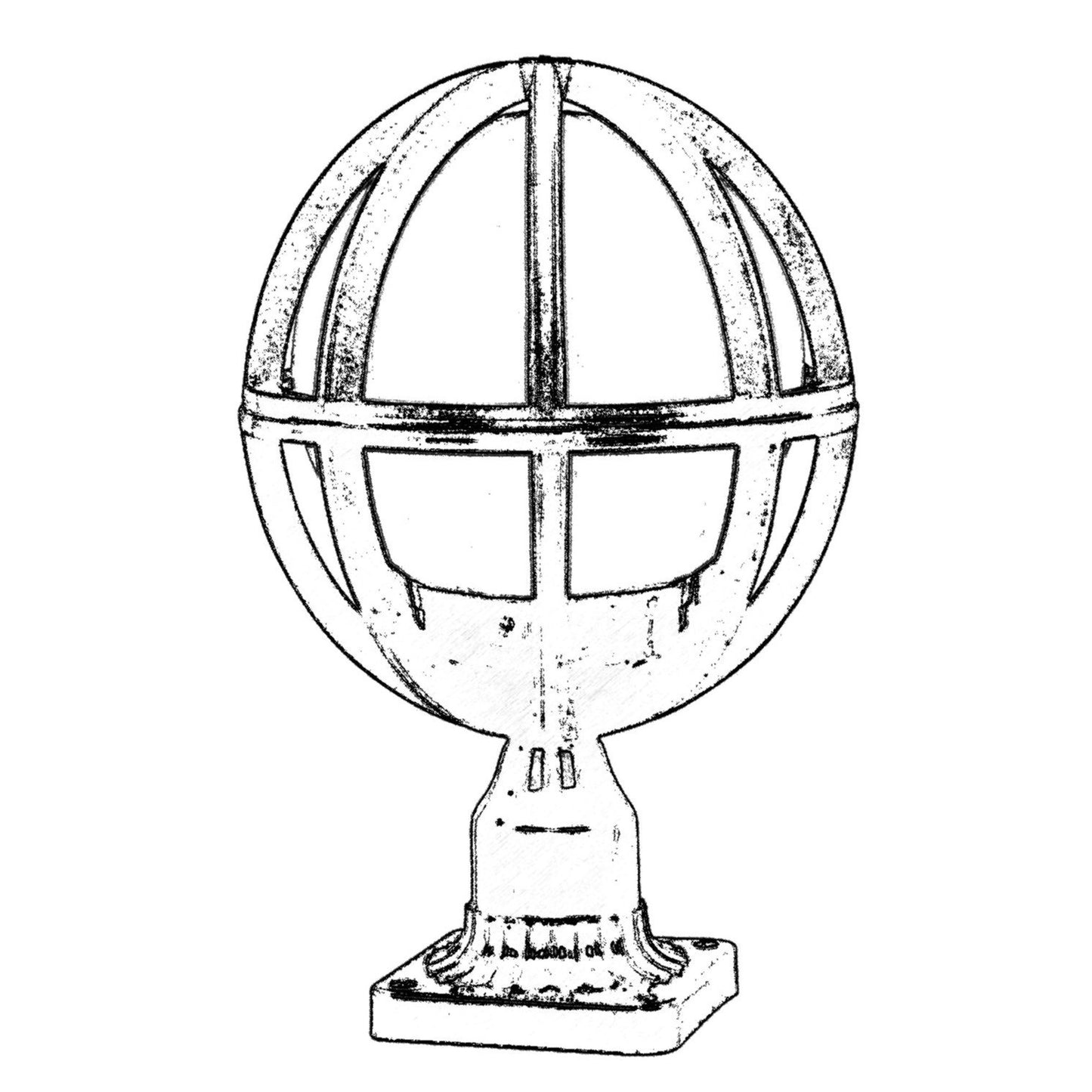 Aplique De Suelo Globo Recto Para Exterior, Abs , Negro, 23x23x38, Casquillo E 27 Max 60 W