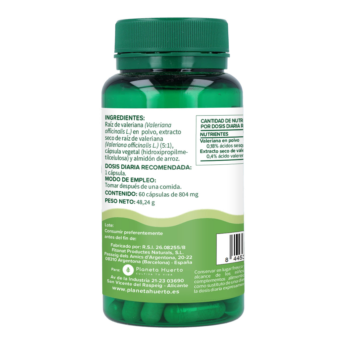 Valeriana Planet Orchard 60 cápsulas
