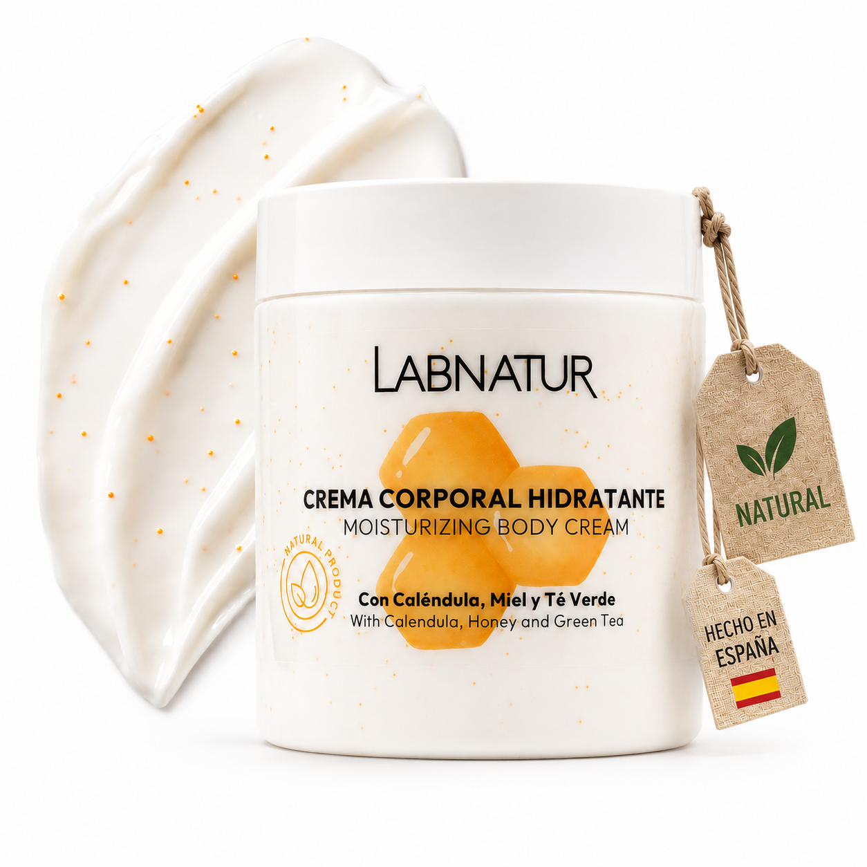 Crema Corporal Con Perlas De Vitamina E, Caléndula Y Miel - Labnatur - 500 Ml_0