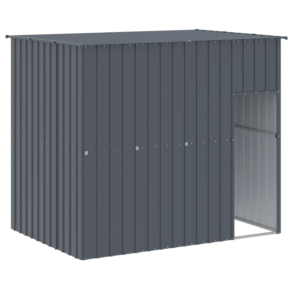Caseta Perros Con Corral Acero Galvanizado Gris 214x253x181 Cm_5