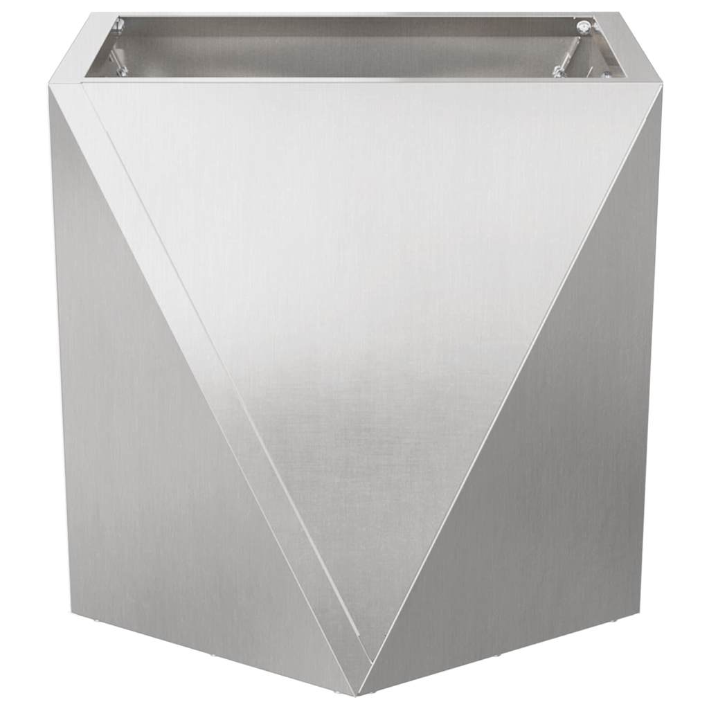Jardinera 2 Uds. Plateado 50 X 50 X 50 Cm Acero Inoxidable_5