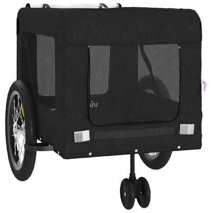 Remolque De Bicicleta Mascotas Hierro Tela Oxford Negro_5