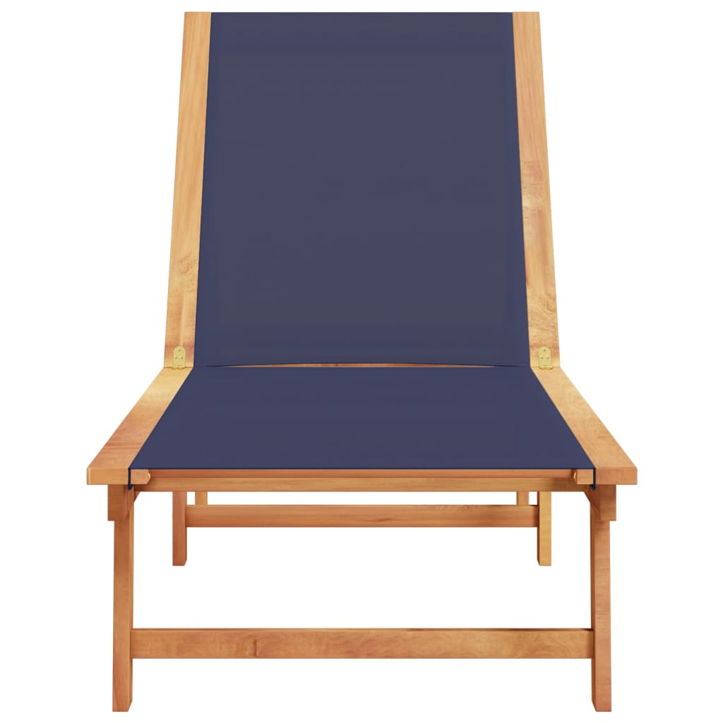 Tumbona De Madera Maciza De Acacia Y Textileno Azul / Vetonek_4