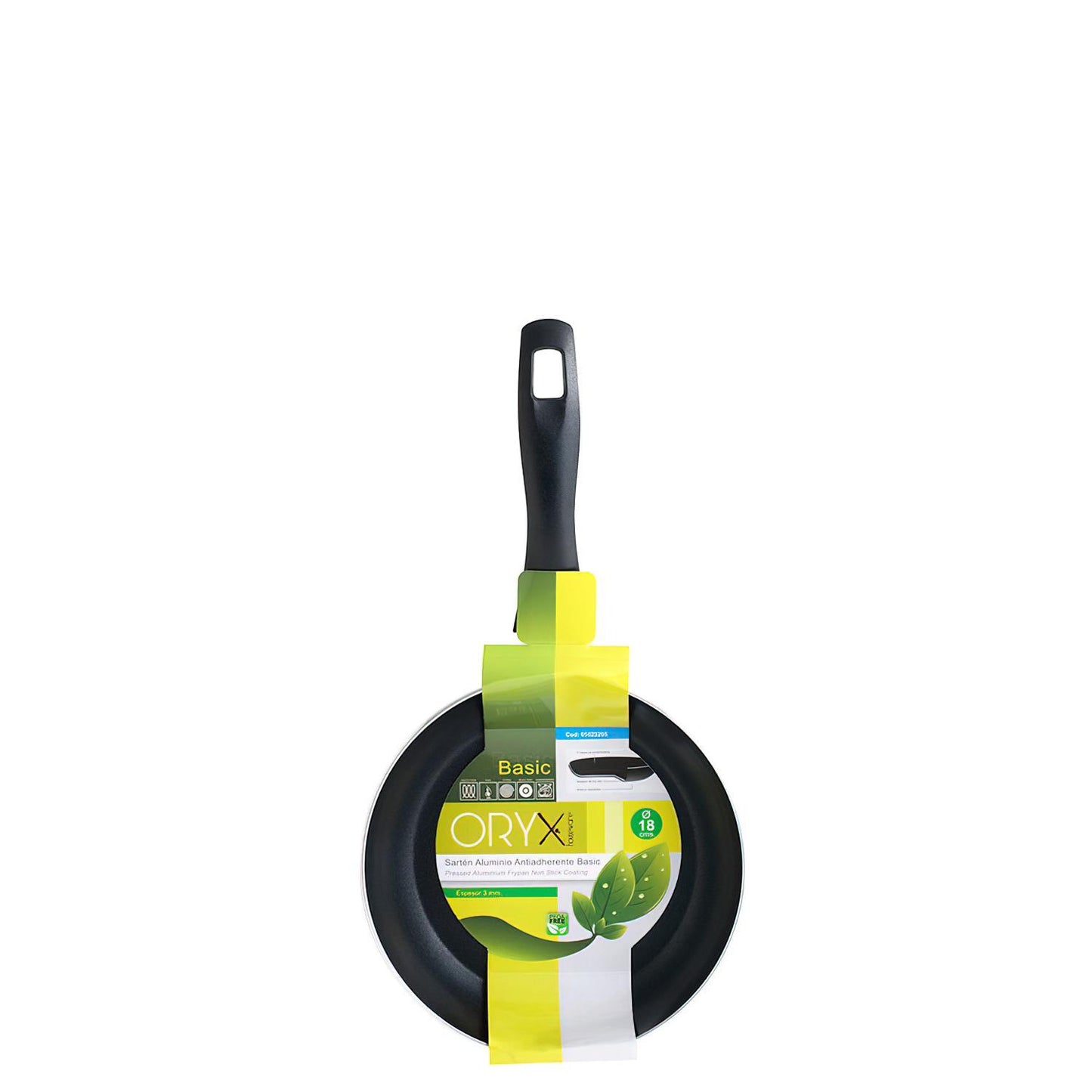 Oryx Sartén Aluminio Antiadherente Basic, Alta Resistencia, Apta Inducción, Libre Pfoa, Diámetro 18 Cm, Espesor 3 Mm.
