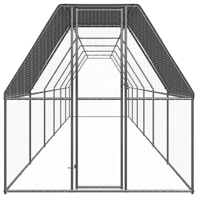 Vidaxl Jaula Gallinero De Acero Galvanizado 2x12x2 M_1