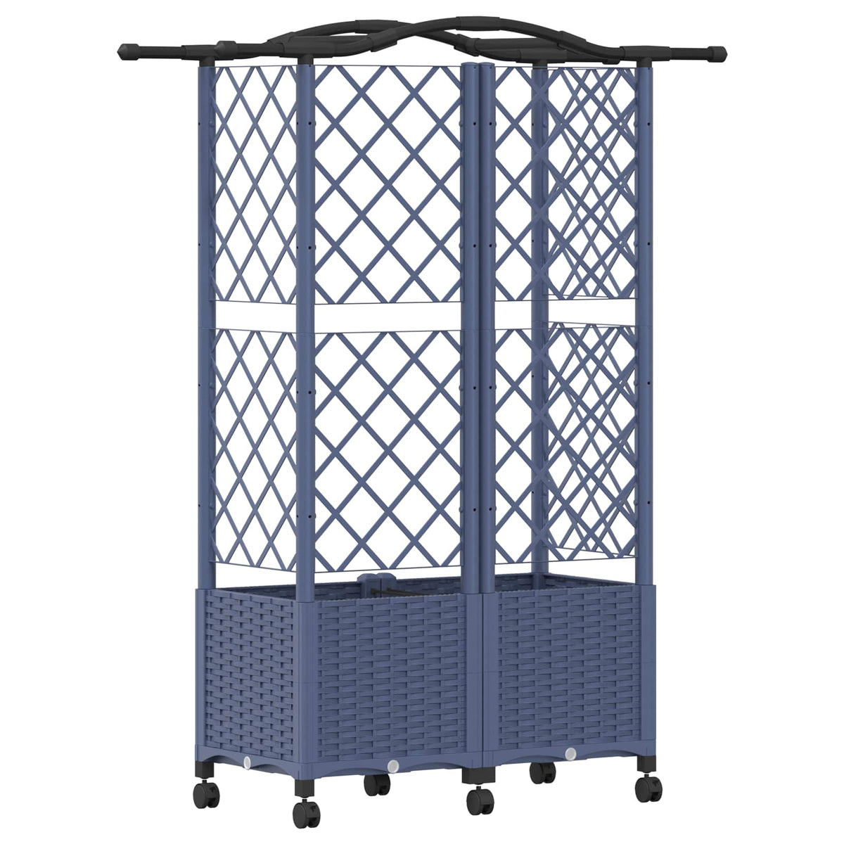 Cama Elevada Con Trellis Y Techo Gris 122 X 40 X 144 Cm Pp_4